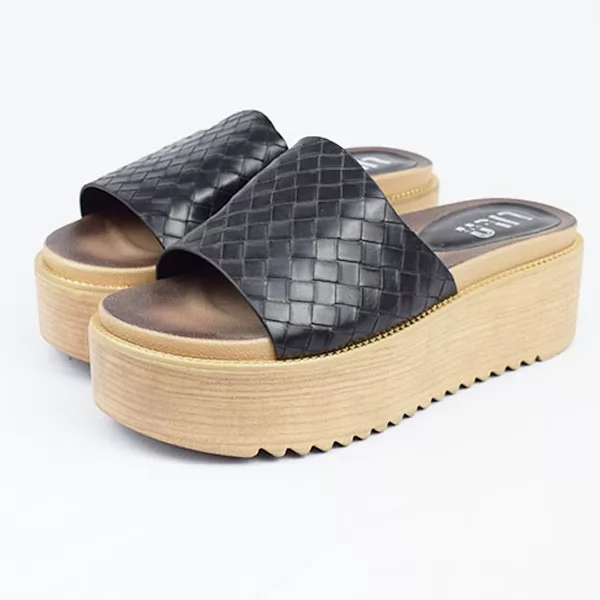 Sandale Compense lila 01 BA noir crocoo sandale médicale femme confortable Maroc